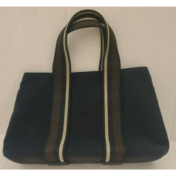 Vintage HERMES Black Canvas Troca Horizontal PM Tote Bag - Picture 2 of 8
